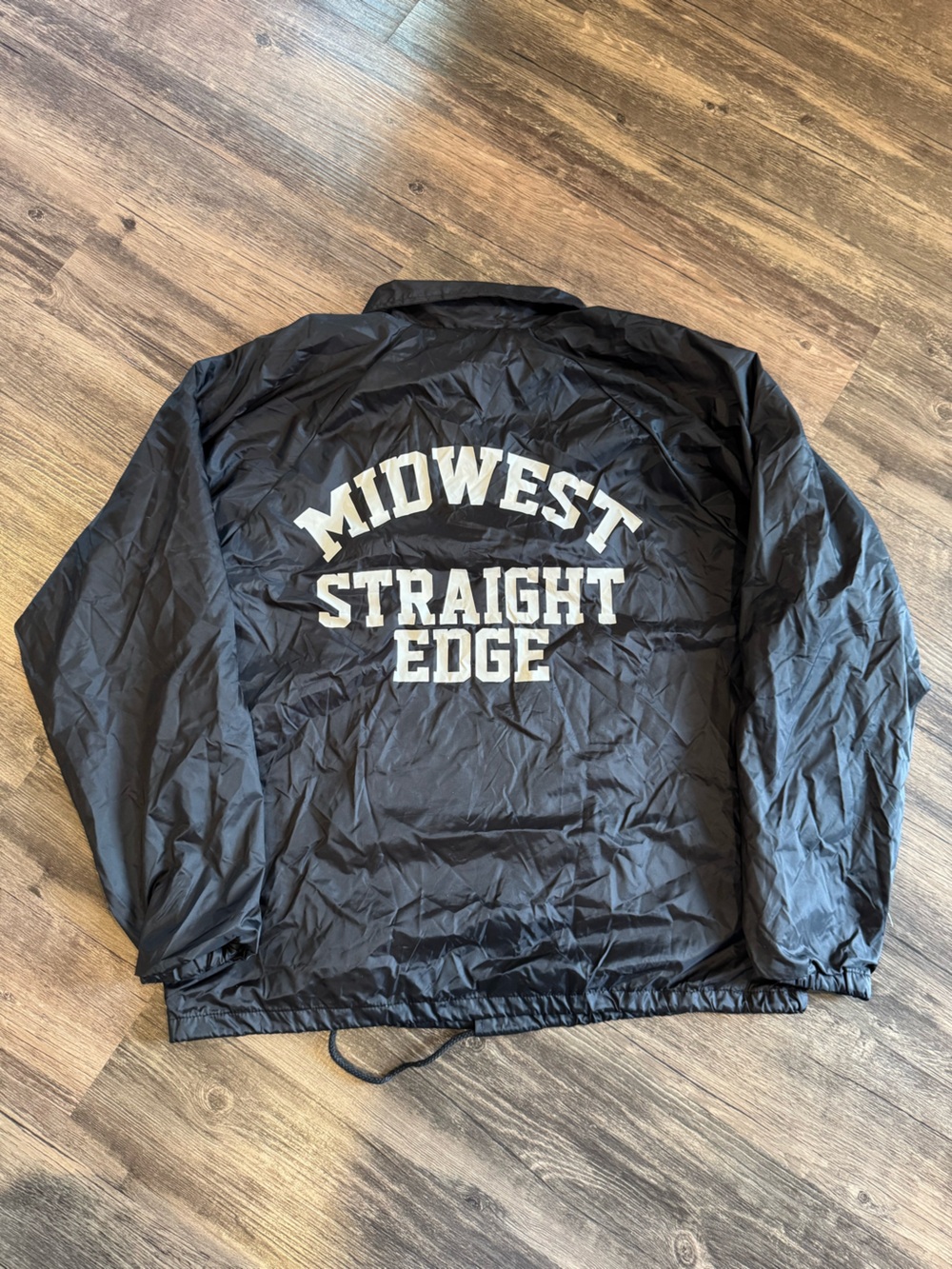 Straight Edge Midwest X Black Vintage Windbreaker Button Jacket Size M